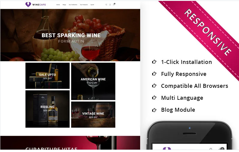 Winecafe - The Bar OpenCart Template