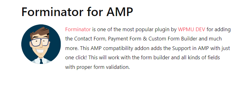 Forminator for AMP 1.0.1