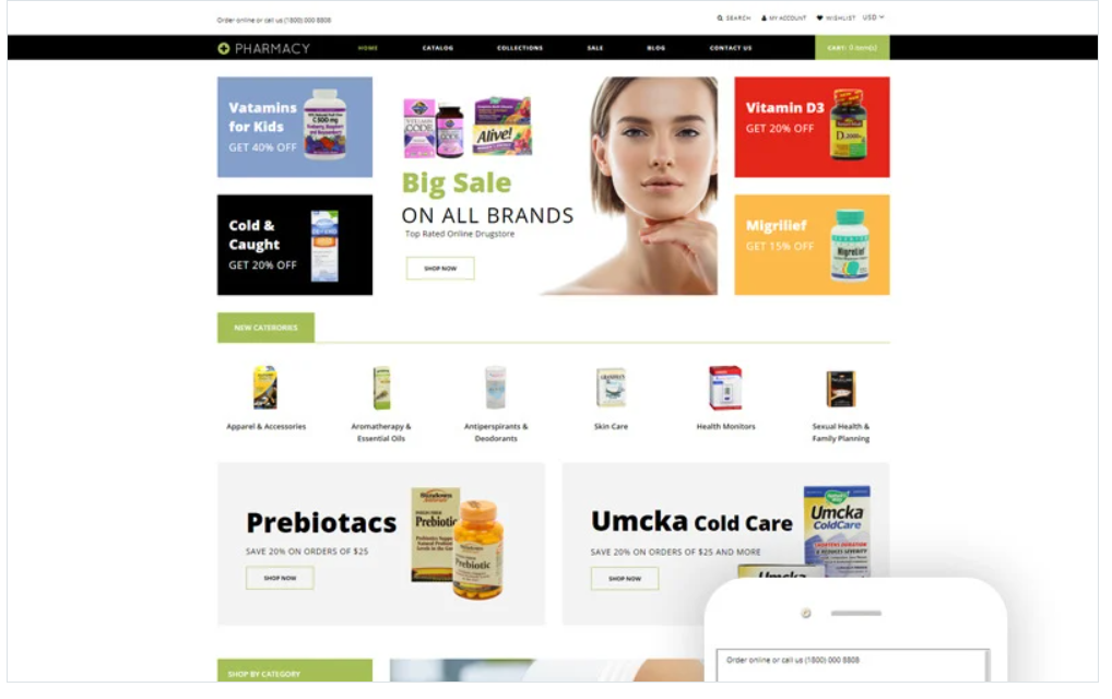 Pharmacy - Drug Store eCommerce Clean Shopify Theme