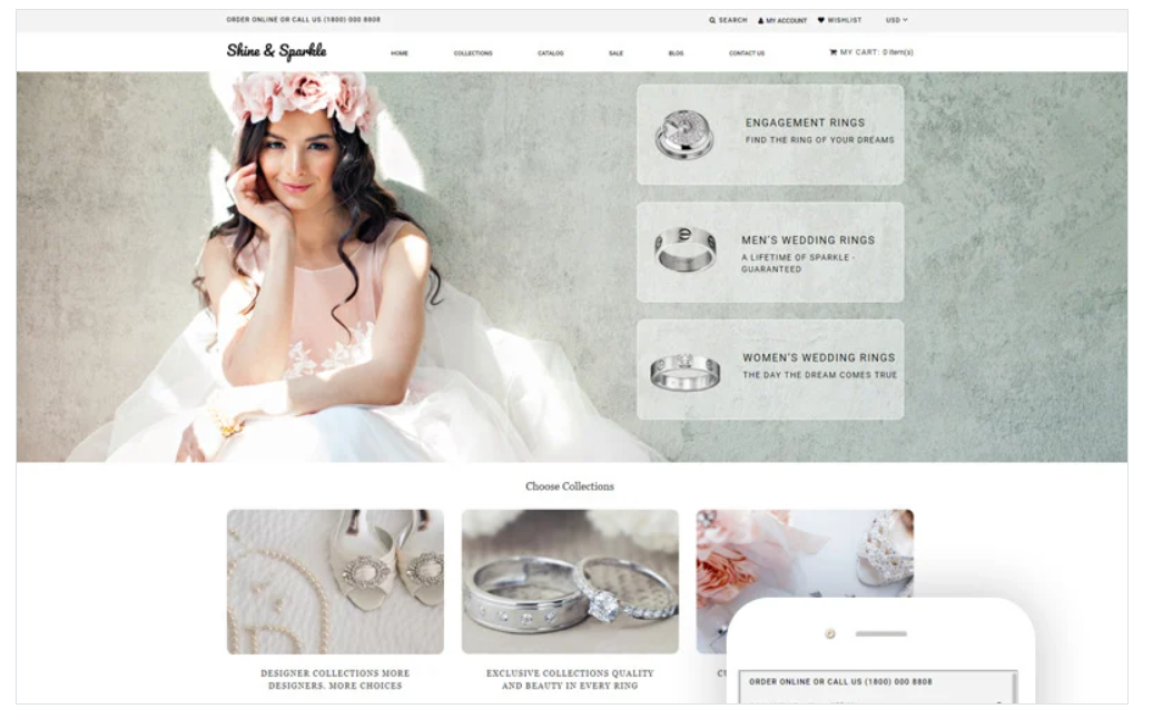 Shine & Sparkle - Jewelry Multipage Stylish Shopify Theme