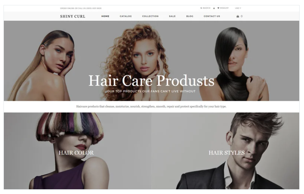 Shiny curl - Hair Care Store E-commerce Modern Shopify Theme