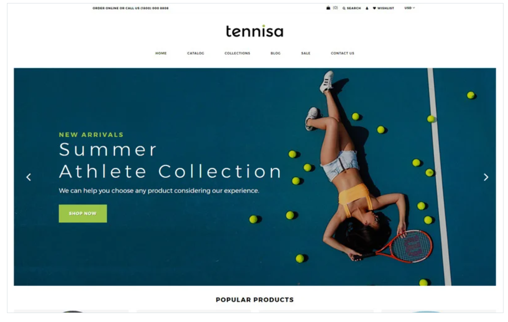 Tennisa - Tennis Store Clean Shopify Theme